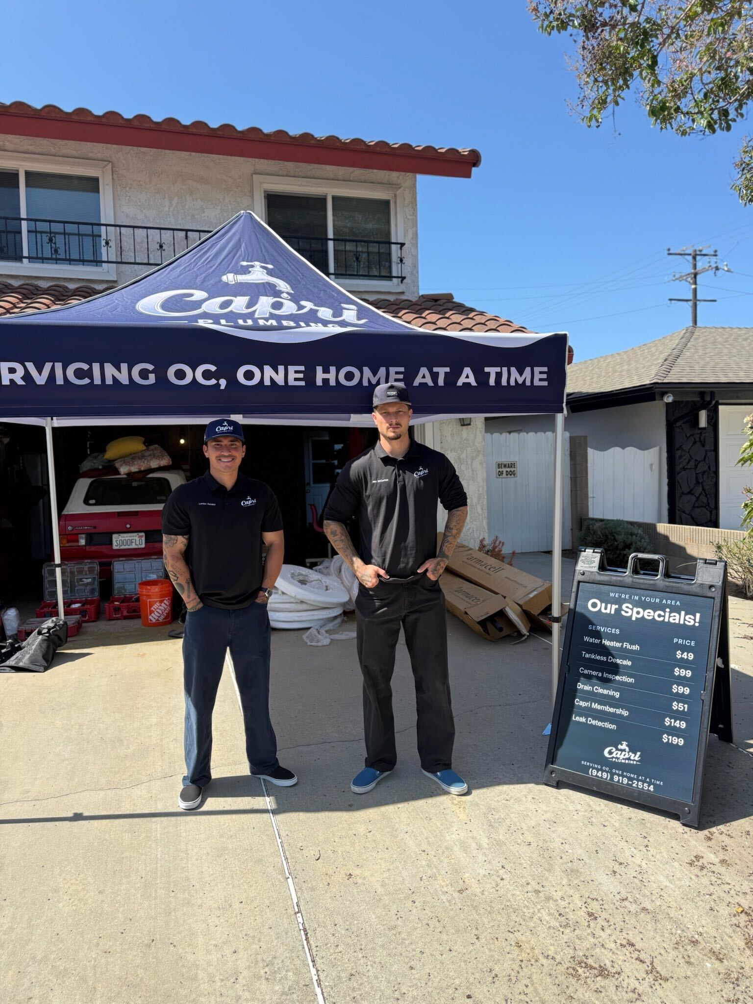 Capri Plumbing technicians on site