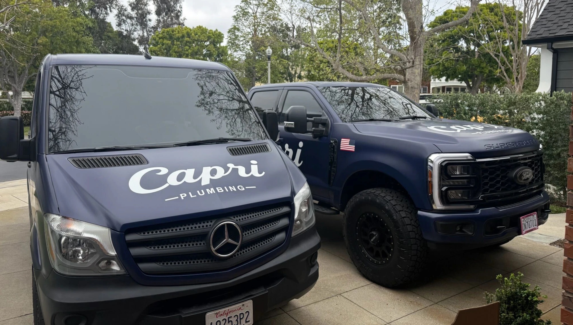 Capri Plumbing van and truck
